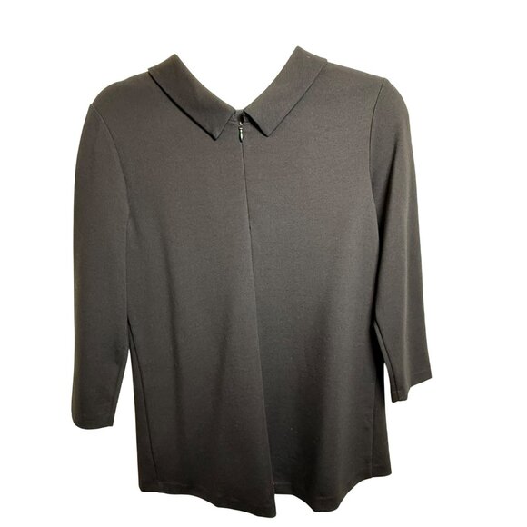 J.McLaughlin Minimalist Black Peter Pan Collar Top Small –‎ Mod, Preppy, Coastal - Picture 2 of 6